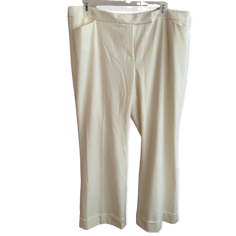 Lane Bryant Houston Wide Leg Trouser Pants Cream Ivory Off White Size 20 New NWT